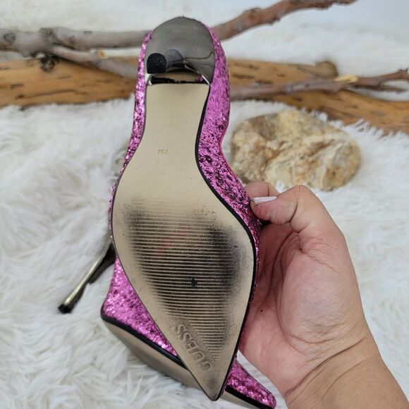 Guess Carrie Lee Barbie pink glitter pumps - Picture 7 of 12